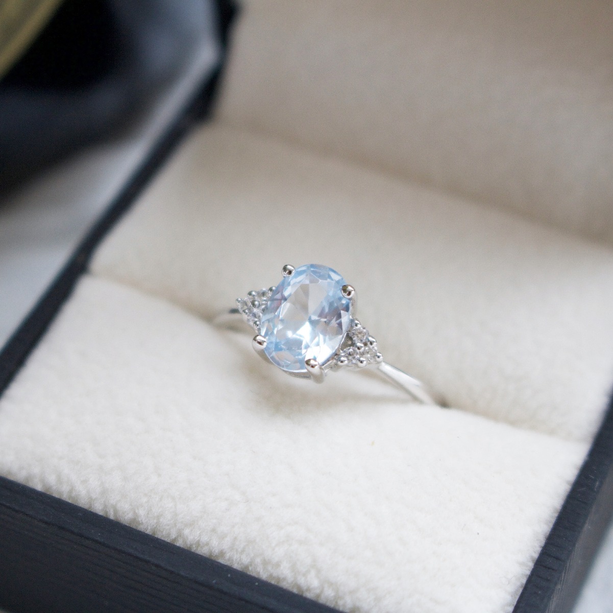 aquamarinring in silber